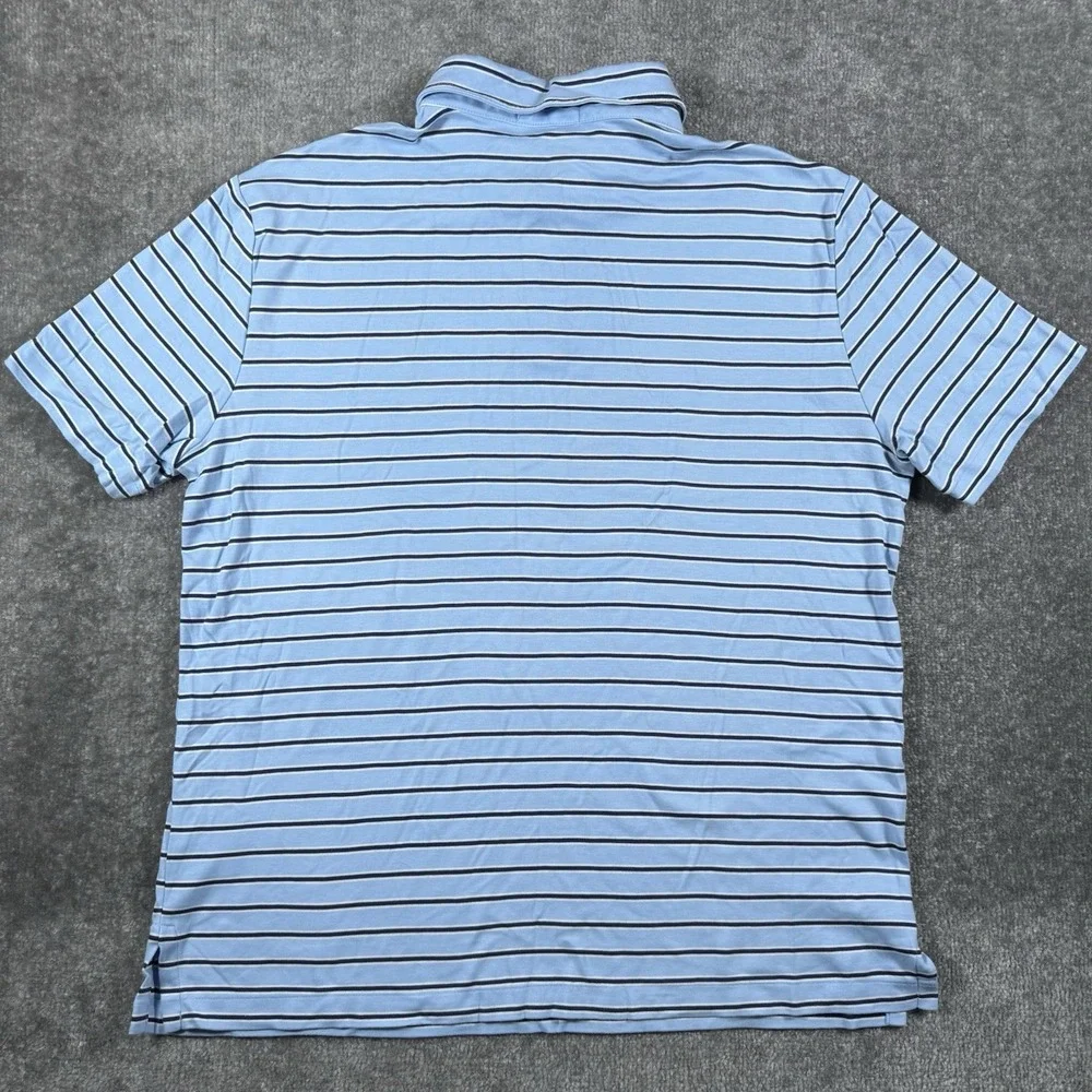 Polo Ralph Lauren Shirt Men's Medium Blue Striped Short Sleeve Knit